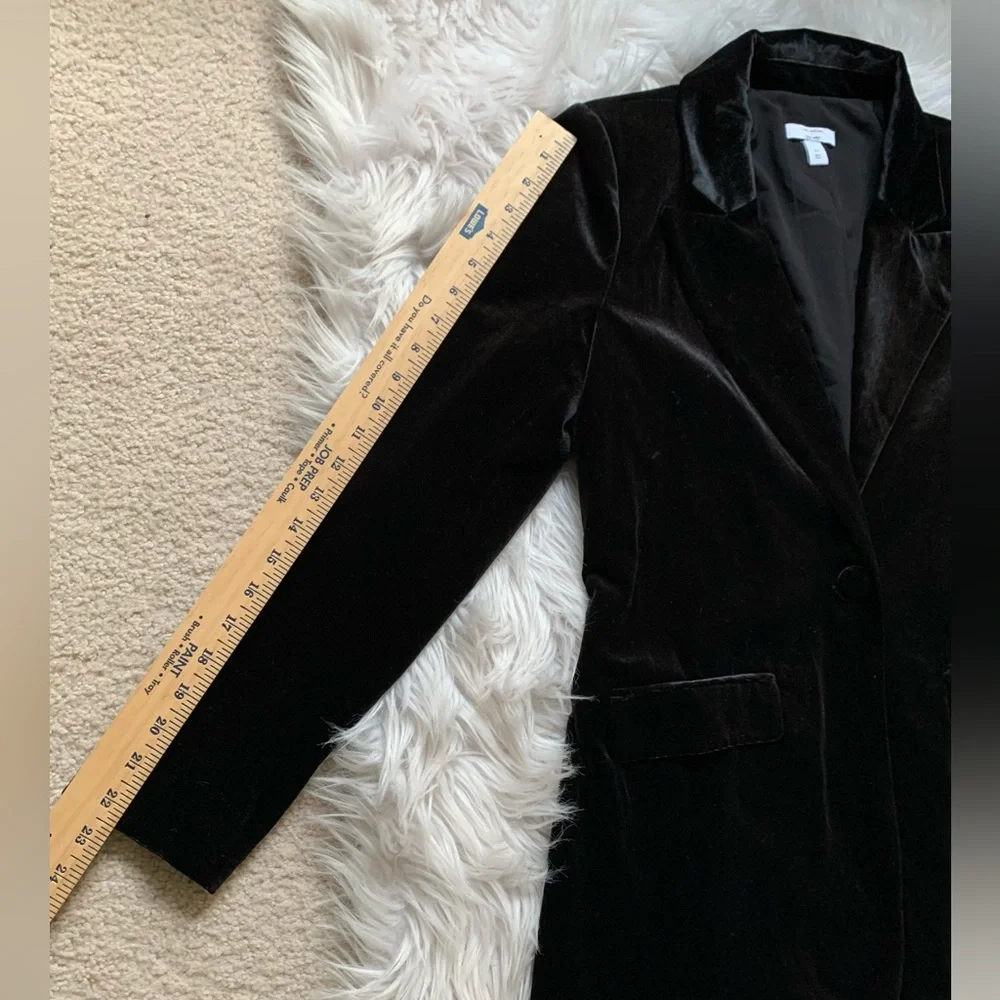 Nine West Cara Santana X Black Velvet Blazer Jacket - Picture 16 of 16